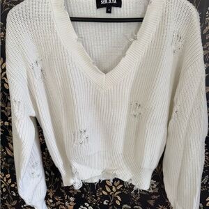 SER.O.YA Women's White Sweater